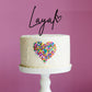 Name With Heart Cake Topper