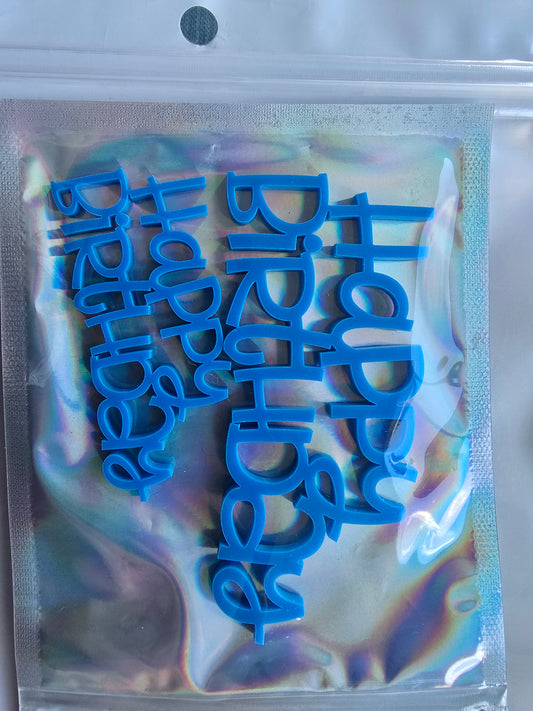 Happy Birthday Mini Charms 2 pack (10cm and 6.5cm) Sky Blue EXPO SALE