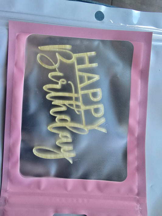 Happy Birthday Charm 9cm Timberlook Acrylic EXPO SALE #1