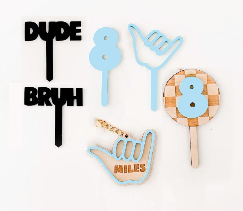 Dude Bruh Cake Topper and Gift Set