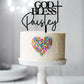 God Bless Name Cake Topper with Cross