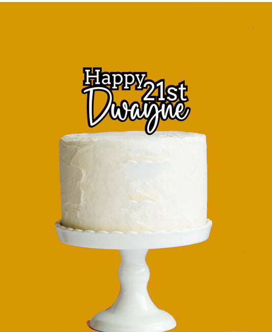 Personalised Birthday Cake Topper - Custom Name and Age