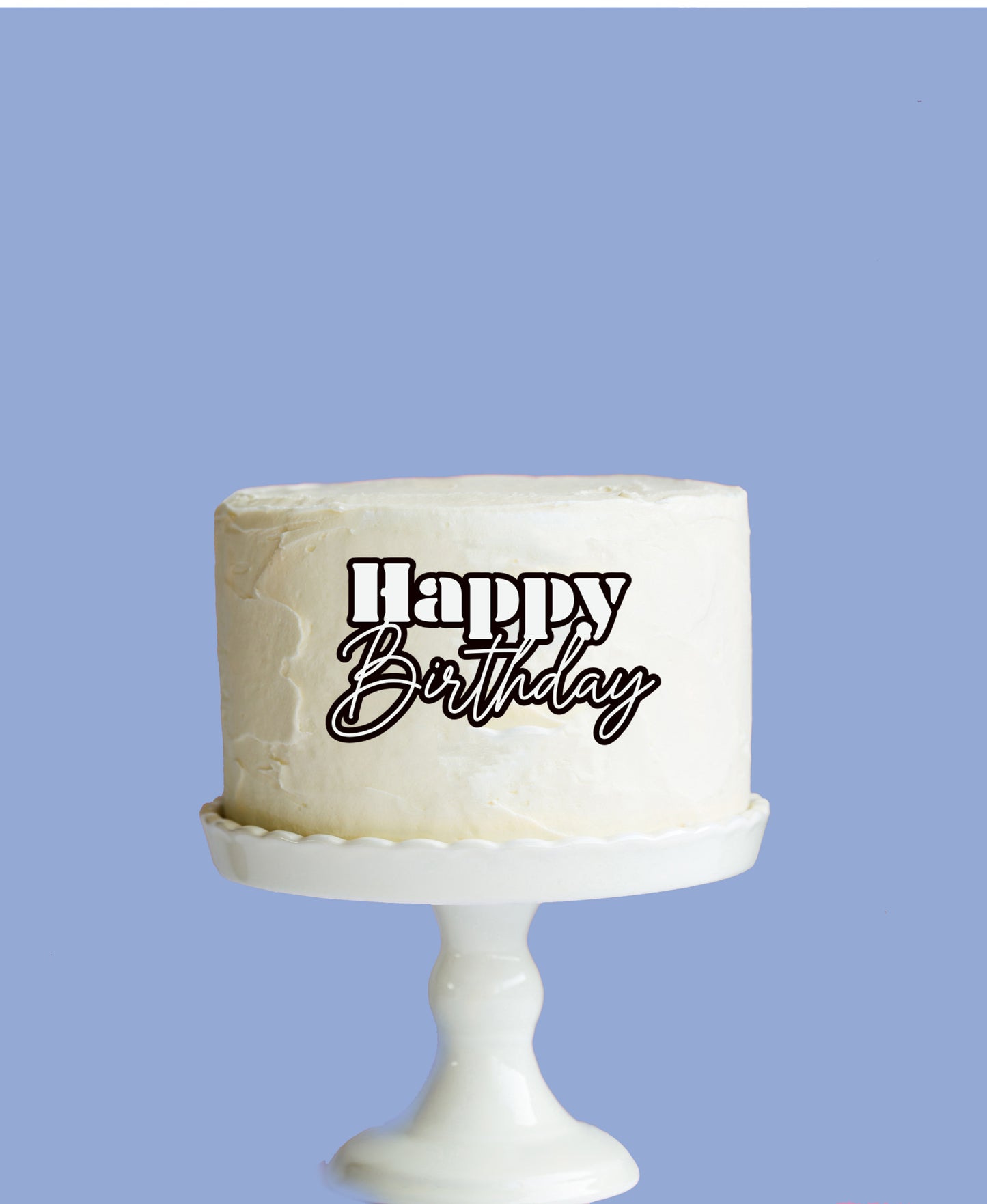 Happy Birthday Cake Topper / Fropper - Retro Script