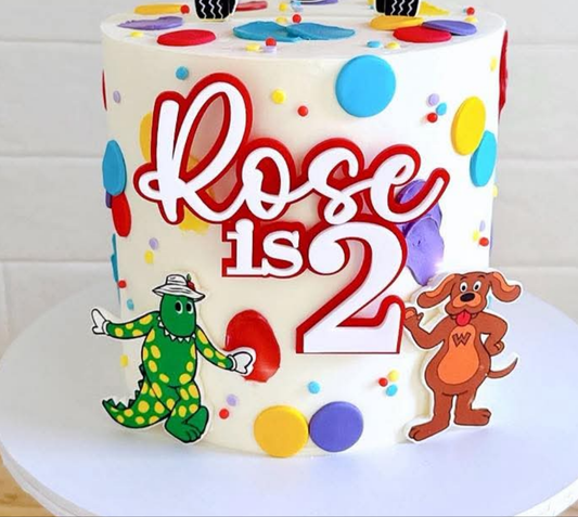 Personalised Double Acrylic Cake Fropper - Name is Age