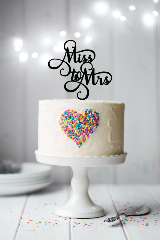 Cake Topper - Miss to Mrs Swirly