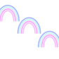Rainbow Cake / Cupcake Acrylic Charms 6cm wide Pastel on Clear