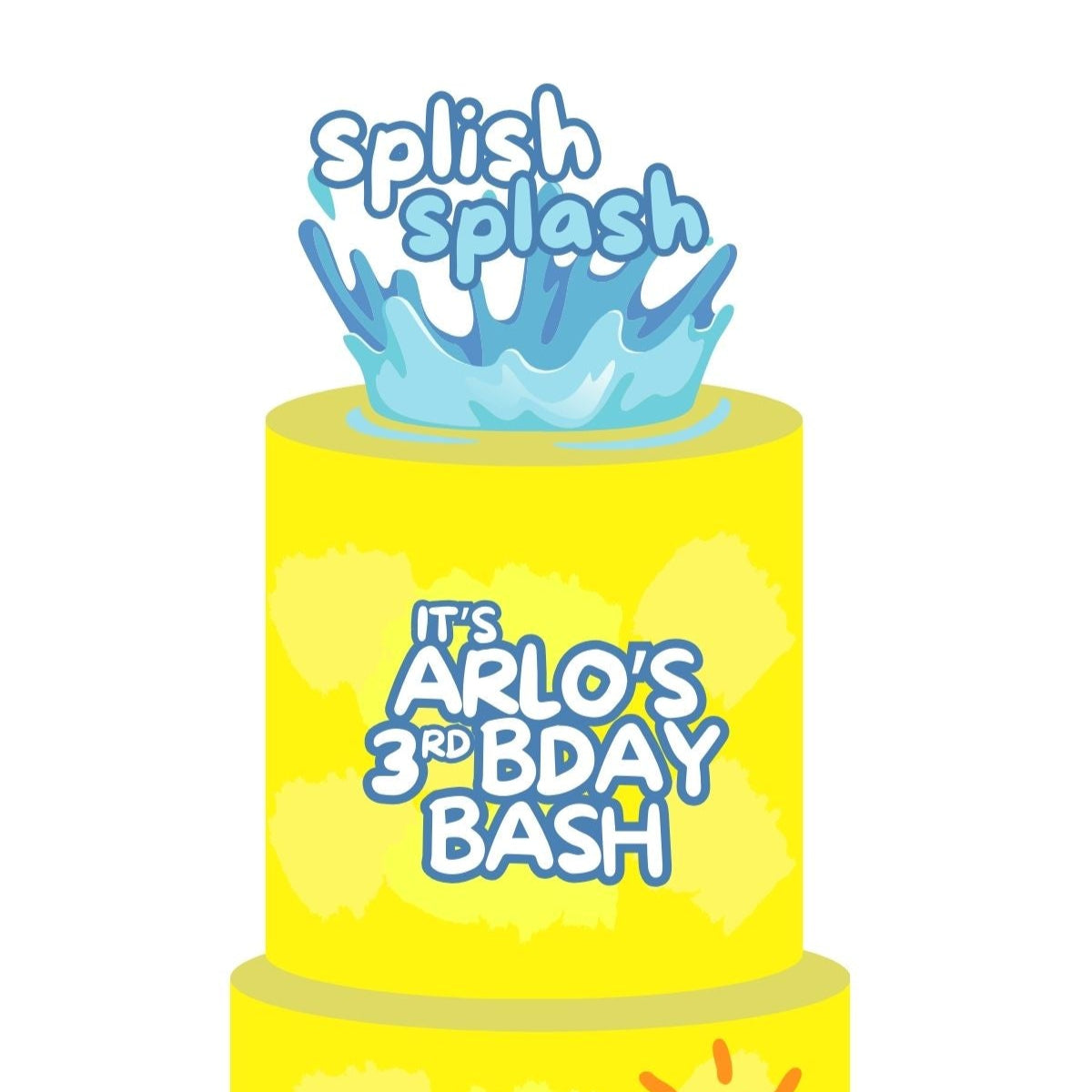 Splish Splash Cake Topper Set (topper and fropper)