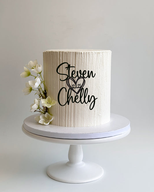 Wedding Engagement Fropper - Personalised Names, Date and Heart