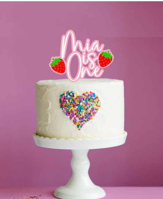 Strawberry is Age Cake Topper
