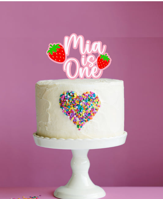 Strawberry is Age Cake Topper