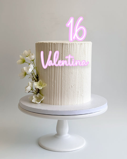 Script Name and Number Cake Topper & Fropper Set