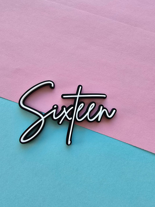 Sixteen Fropper white on black - CLEARANCE