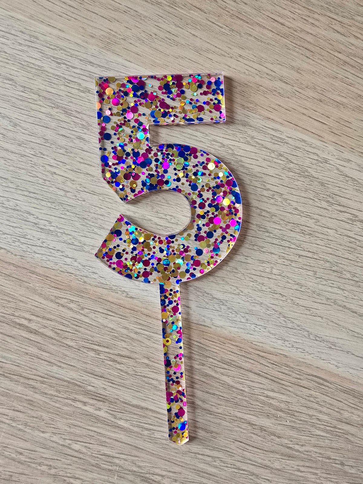 Bubble Glitter Number Cake topper - 5 - approx 9cm tall – Cake Topper Co