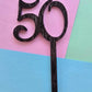 Number 50 black fancy silver matrix cake topper Approx 8cm tall