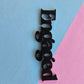Engaged cake charm 10cm wide black