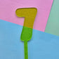 Number 7 Cake topper 10cmx6.5cm green jelly glitter