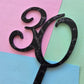 Number 30 black fancy silver  cake topper Approx 7cm tall