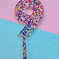 Number 9 Cake topper 9cm bubble glitter (blue pink gold)