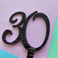 Number 30 pink black fancy silver matrix cake topper Approx 8cm tall