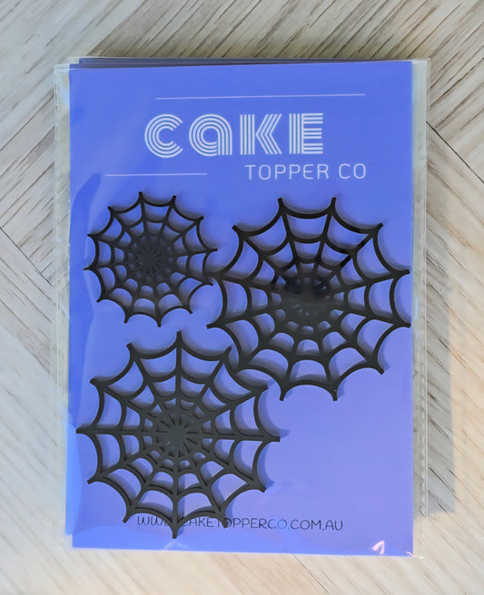 Spiderweb Cake Charm / Cupcake Topper 3 Pack