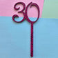 Number 30 pink leopard print cake topper Approx 7cm tall