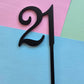 Number 21 black cake topper Approx 8cm tall