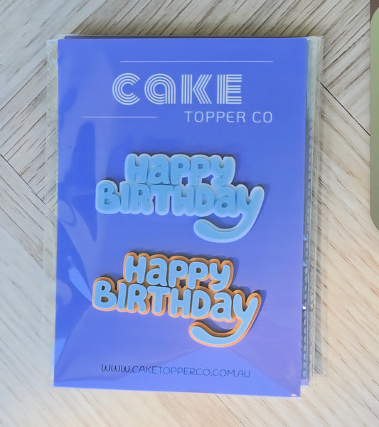 Happy Birthday 10cm Cake Charm - 2 Pack
