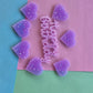 Purple sprinkle happy birthday charm + 7 hearts