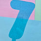 Number 7 Cake topper 10cmx6.5cm blue jelly glitter