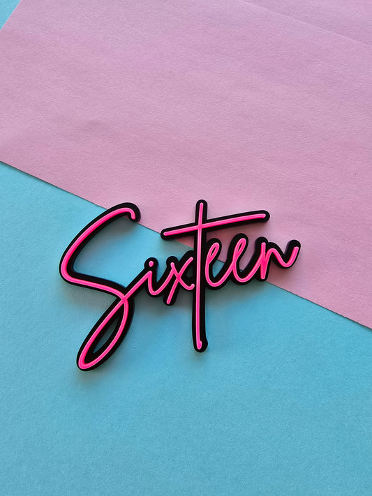 Sixteen Fropper hot pink on black - CLEARANCE