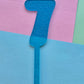 Number 7 Cake topper 10cmx6.5cm blue jelly glitter