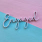 Engaged cake charm 12cm wide light purple