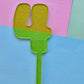 Number 4 Cake topper 10cmx8cm green jelly glitter