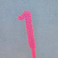 Number 1 neon pink neon ripple  cake topper Approx 10cm tall (is see through)