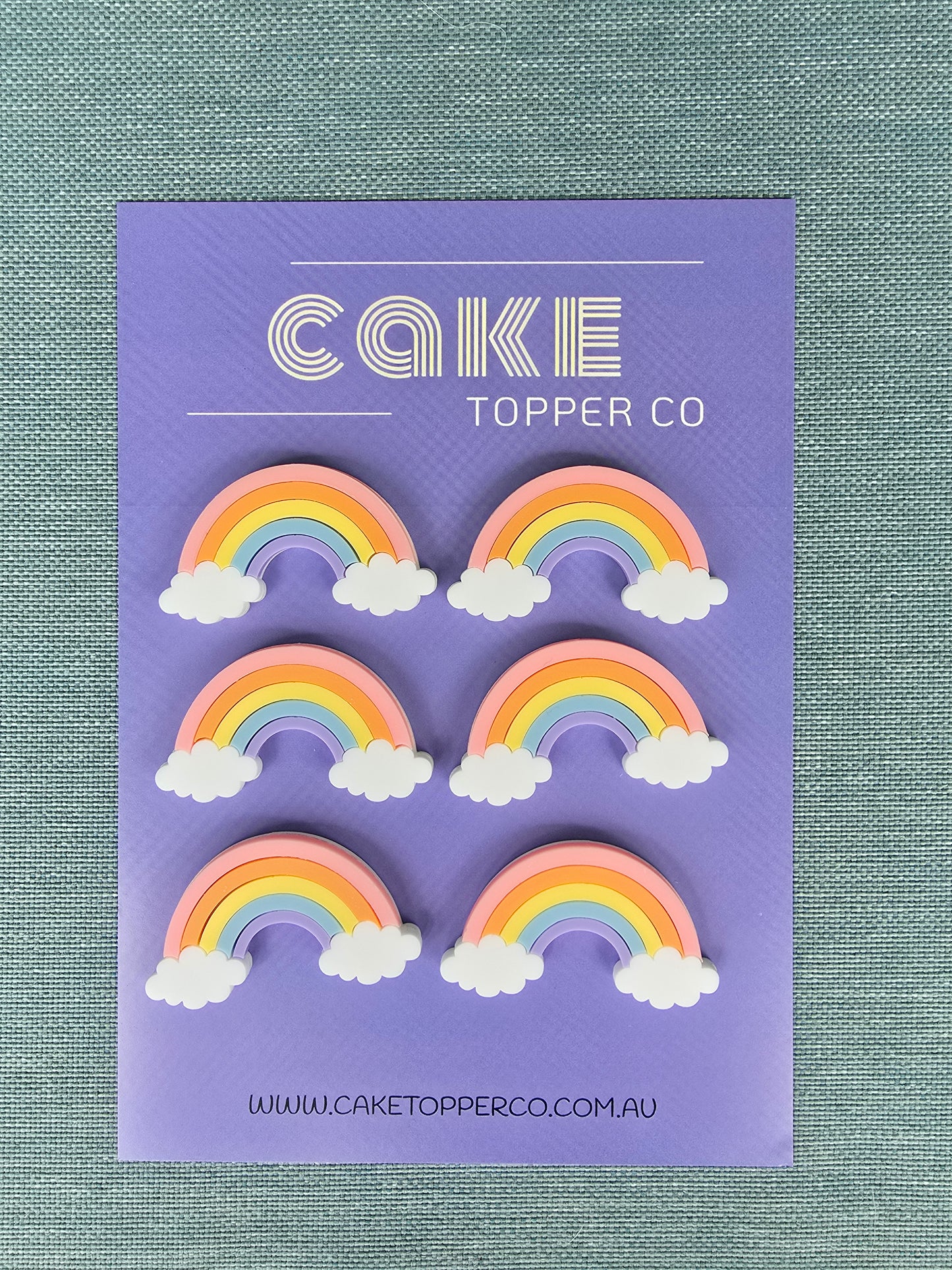 Rainbow Cake / Cupcake Acrylic Charms 6cm wide