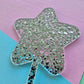 Glitter star cake topper blank - silver hex glitter