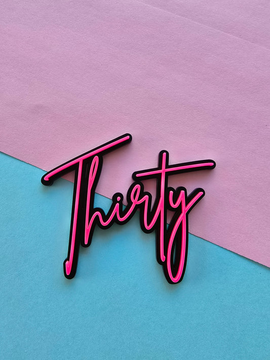 Thirty Fropper hot pink on black - CLEARANCE
