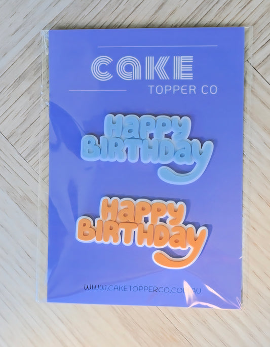 Happy Birthday 10cm Cake Charm - 2 Pack