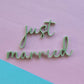 Just married cake charm 10cm wide olive