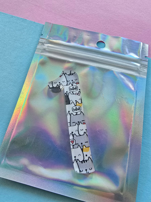 Mini number 1 charm - cats - 6cm