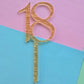 18 Cake Topper - Fancy Gold - 9cm tall