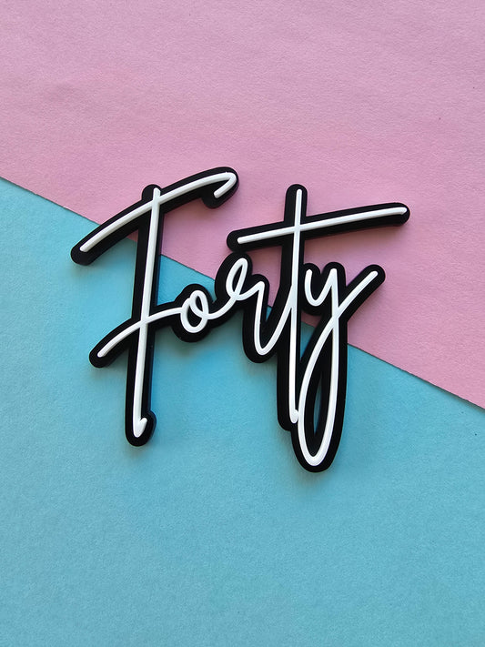 Forty Fropper white on black - CLEARANCE
